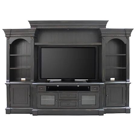 4 Piece Entertainment Wall with Pier Cabinets